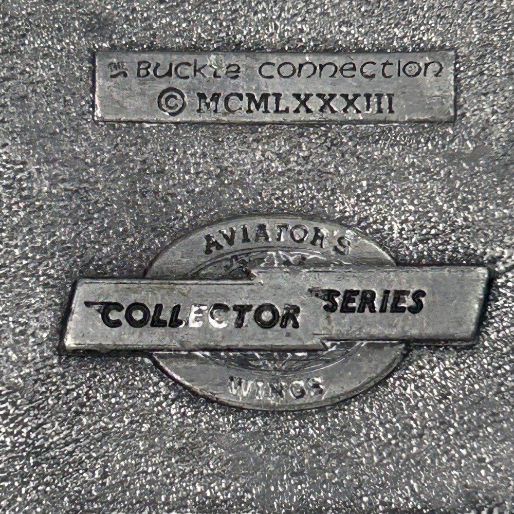 Vintage 1983 Buckle Connection Senior AAF USAF Pilot Wings Belt Buckle Silver - Picture 7 of 10